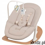 Lionelo Celia Rocker Beige/wood – leżaczek bujaczek 0-9 kg, bukowy