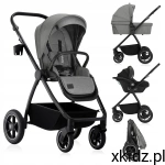 Lionelo Wózek 3w1 MERIL gondola XL + spacerówka + fotelik akcesoria GREY