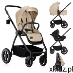 Lionelo Wózek 3w1 MERIL gondola XL + spacerówka + fotelik ADAC BEIGE