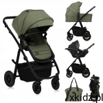 Lionelo Wózek 3w1 AMBER Plus gondola + spacerówka + fotelik akcesoria GREEN