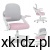 Fotel obrotowy dla dziecka Mark Adler Junior 4.3 Pink-Grey - widok całego fotela z przodu