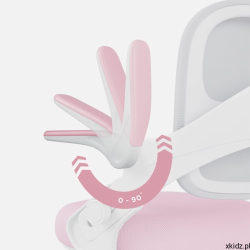 Fotel Mark Adler Junior 4.3 Pink-Grey - składane podłokietniki przy biurku