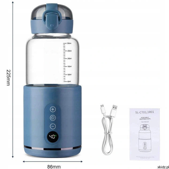 MyBabyBottle USB Blue - ekran LED z wyświetlaczem temperatury