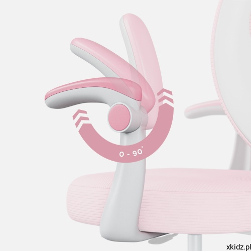 Fotel Mark Adler Junior 3.1 PINK - składane podłokietniki przy biurku